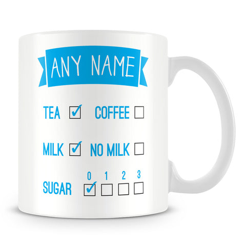 Personalised Mug with Drink Tick Boxes