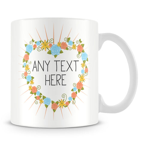 Flower Heart Message Mug