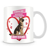 I Love My German Shepherd Dog Personalised Mug - Pink