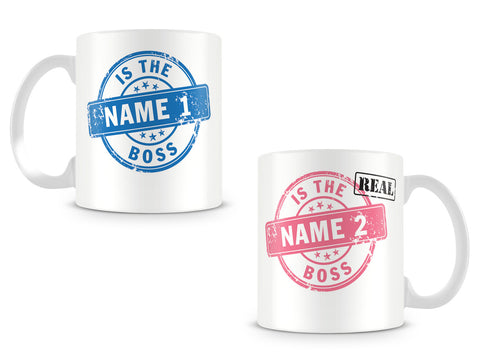 The Boss' His 'n Hers Mugs Personalised Mugs
