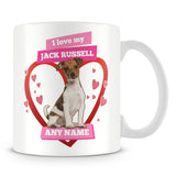I Love My Jack Russell Dog Personalised Mug - Pink