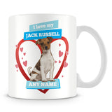 I Love My Jack Russell Dog Personalised Mug - Blue