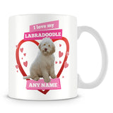 I Love My Labradoodle Dog Personalised Mug - Pink