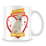 I Love My Labrador Dog Personalised Mug - Orange
