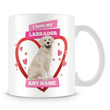 I Love My Labrador Dog Personalised Mug - Pink