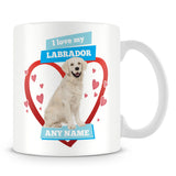 I Love My Labrador Dog Personalised Mug - Blue