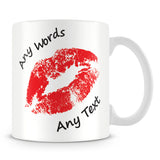 Lips Mug With Personalised Message – Red
