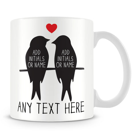 Love Birds Romantic Personalised Mug