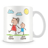 Family Personalised Mug – Mum with 1 Kid