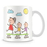 Family Personalised Mug – Mum with 2 Kids