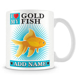 Goldfish Mug – I love My Goldfish Personalised Gift – Blue