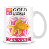 Goldfish Mug – I love My Goldfish Personalised Gift – Pink