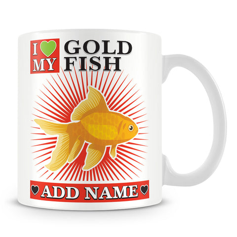 Goldfish Mug – I love My Goldfish Personalised Gift – Red