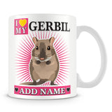 Gerbil Mug – I love My Gerbil Personalised Gift – Pink