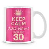 Keep Calm Birthday Mug - Personalised Gift – Pink