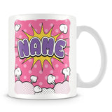 Personalised Mug with Name - Comic Design Smoke Cloud - Pink