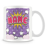 Personalised Mug with Name - Comic Design Smoke Cloud - Purple