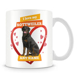 I Love My Rottweiler Dog Personalised Mug - Orange