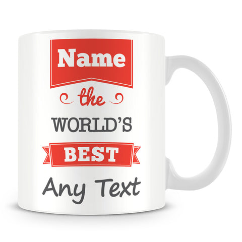 The Worlds Best Personalised Mug – Red