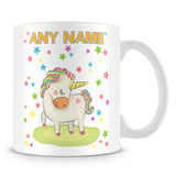 Unicorn Mug with Name - Rainbow Unicorn and Stars