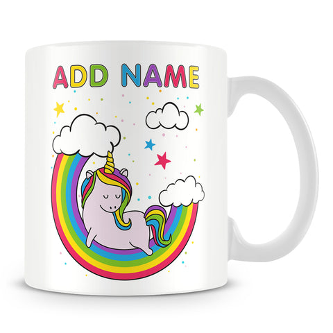 Unicorn Mug - Rainbow and Clouds Design