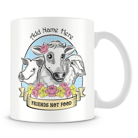 Vegan / Vegetarian Mug - Friends Not Food