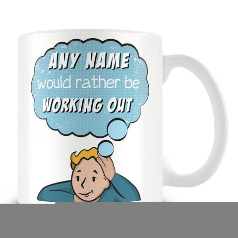 I'd Rather Be Working Out Customised Mug - Blue