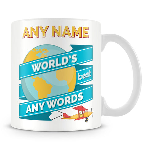 Customised Mug with Name and World's Best design Blue