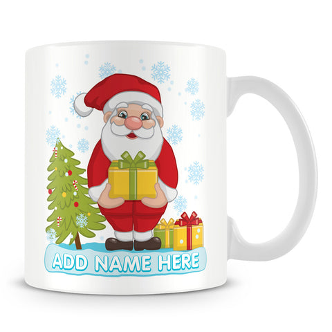 Father Christmas with Presents Personalised Mug – Front