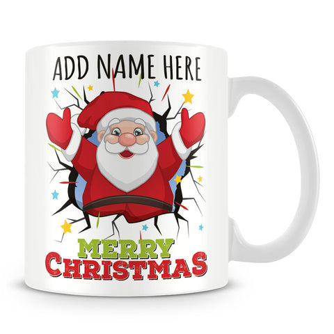 Merry Christmas Surprise Santa Personalised Mug
