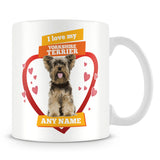 I Love My Yorkshire Terrier Dog Personalised Mug - Orange